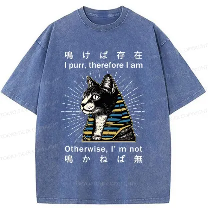 Tokyo-Tiger Cat Pharaoh Washed T-Shirt