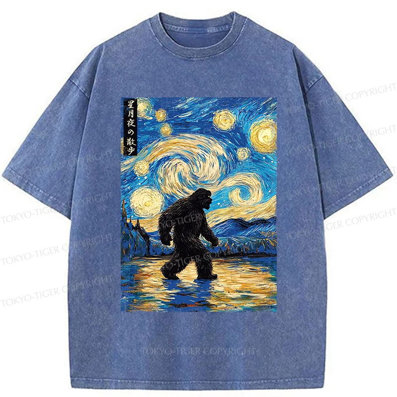Tokyo-Tiger Bigfoot Under The Stars Washed T-Shirt