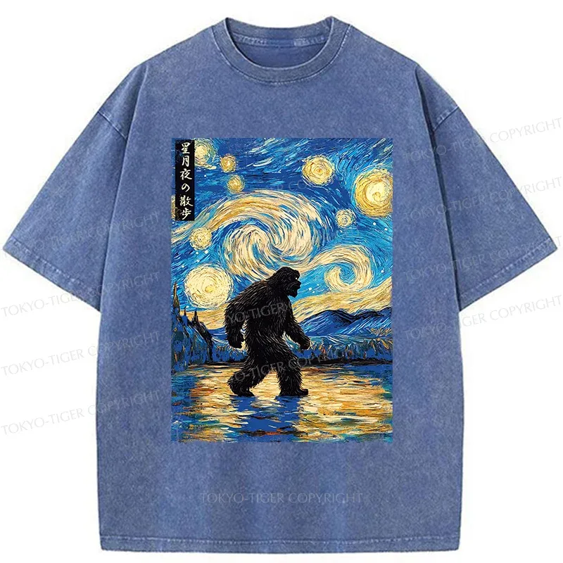 Tokyo-Tiger Bigfoot Under The Stars Washed T-Shirt