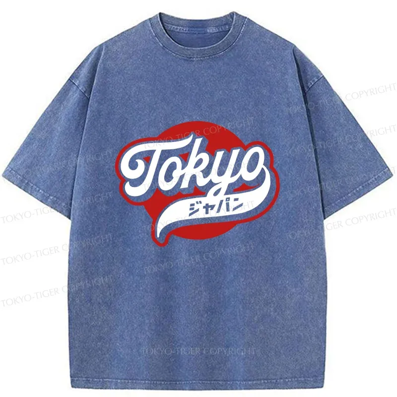 Tokyo-Tiger Tokyo Word Art Washed T-Shirt