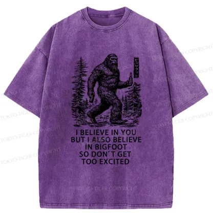 Tokyo-Tiger Bigfoot Walking In The Forest Washed T-Shirt
