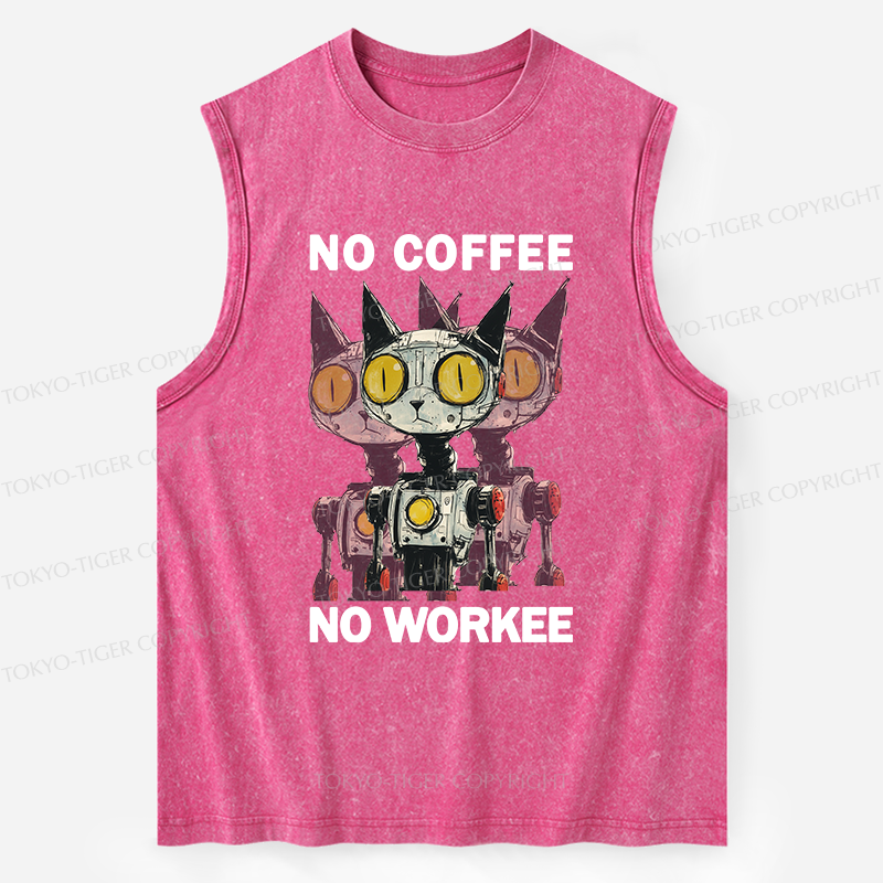 Tokyo-Tiger No Coffee No Workee Washed Tank