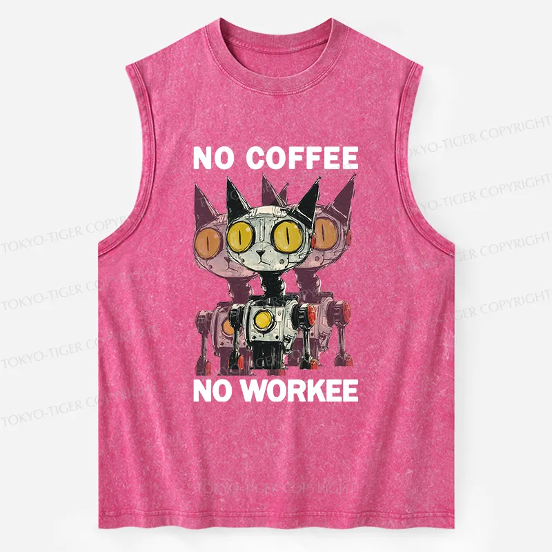 Tokyo-Tiger No Coffee No Workee Washed Tank