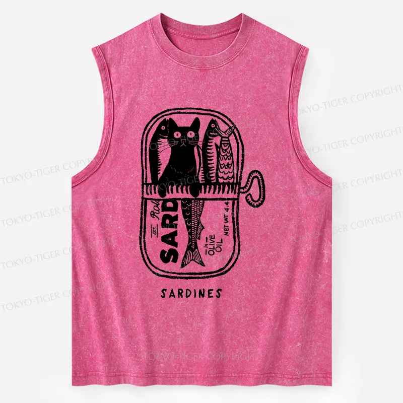 Tokyo-Tiger Cat Hiding In A Sardine Cann Washed Tank Sale