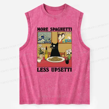 Tokyo-Tiger Cat Eating Pasta Washed Tank