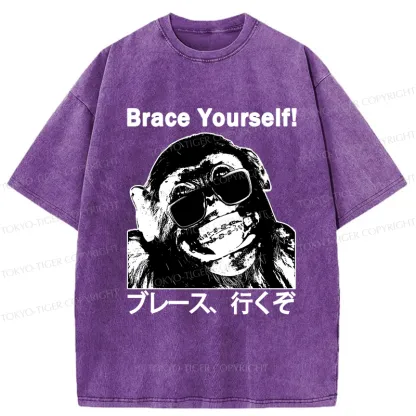Tokyo-Tiger Brace Yourself Washed T-Shirt