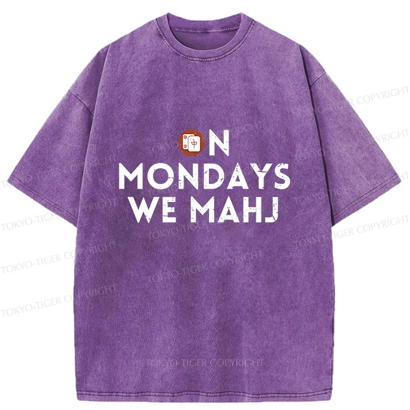 Tokyo-Tiger Fun Mahjong Washed T-Shirt