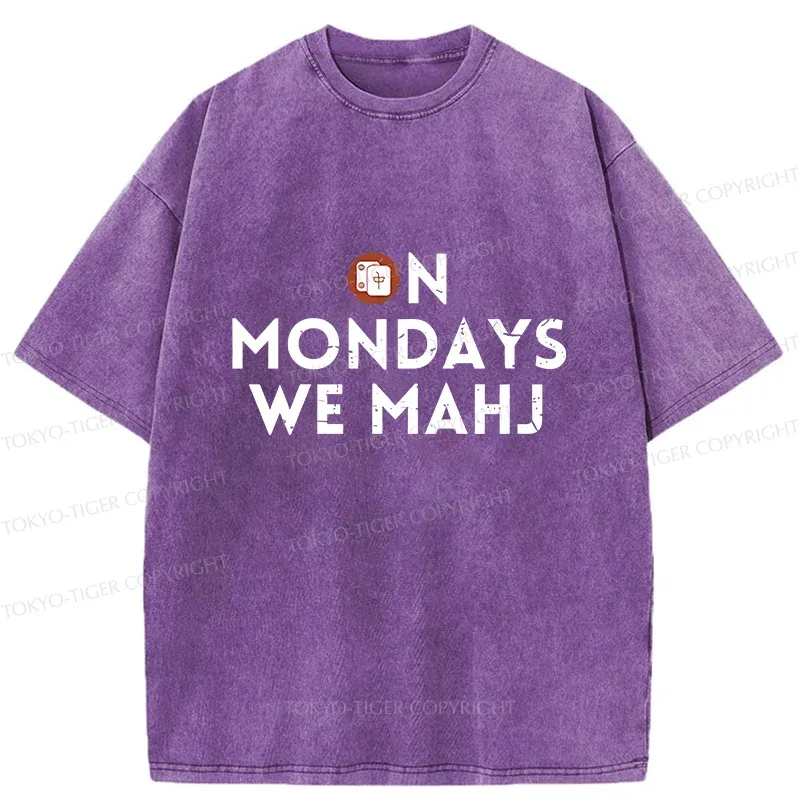 Tokyo-Tiger Fun Mahjong Washed T-Shirt