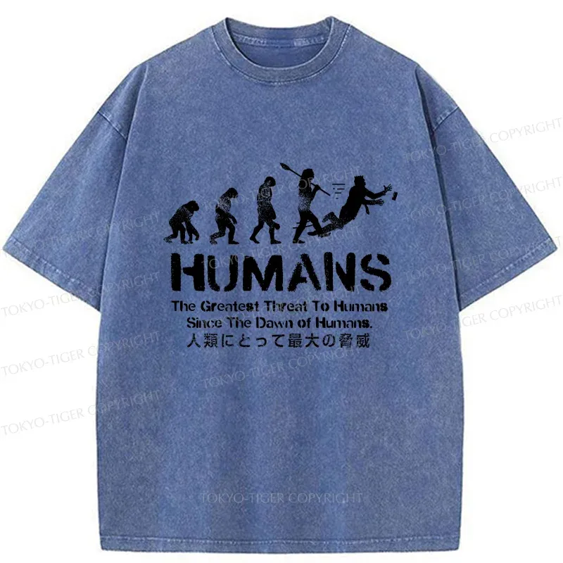 Tokyo-Tiger Greatest Threat To Humanity Washed T-Shirt
