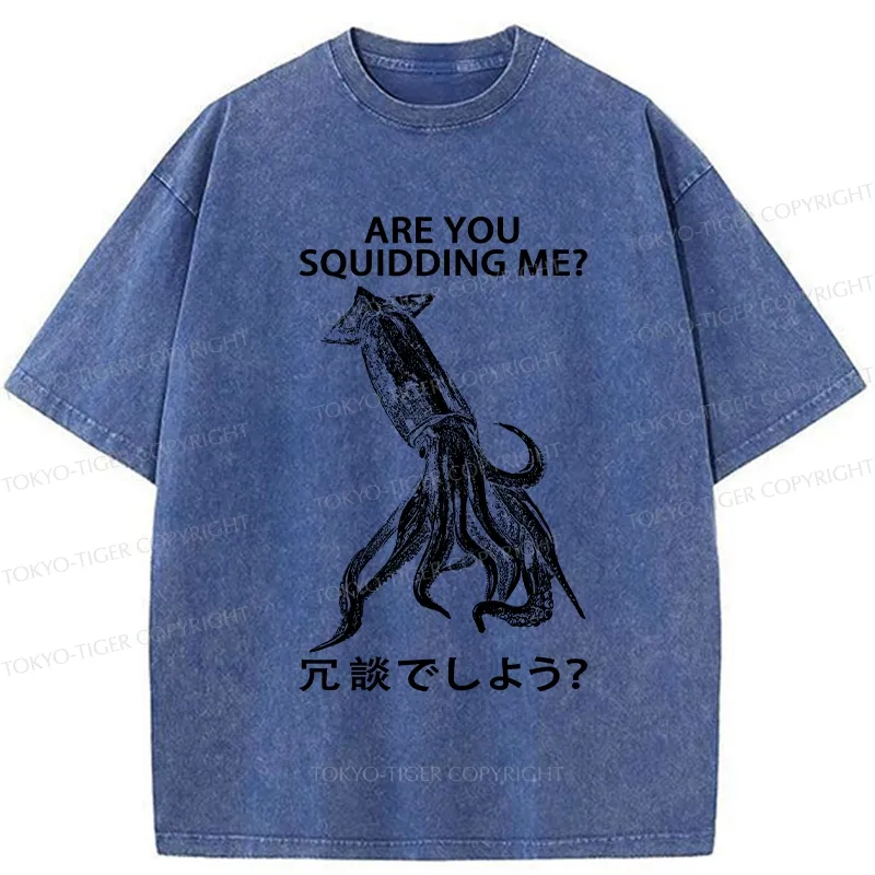 Tokyo-Tiger Are You Squidding Me? Washed T-Shirt