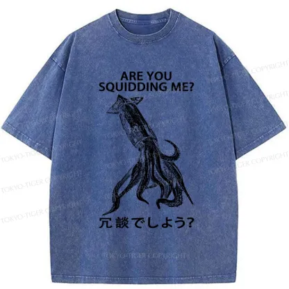 Tokyo-Tiger Are You Squidding Me? Washed T-Shirt