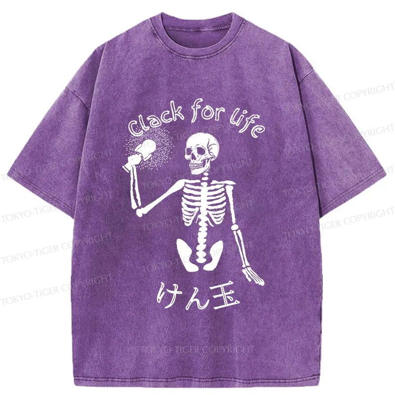Tokyo-Tiger Skeleton Playing Kendama Washed T-Shirt