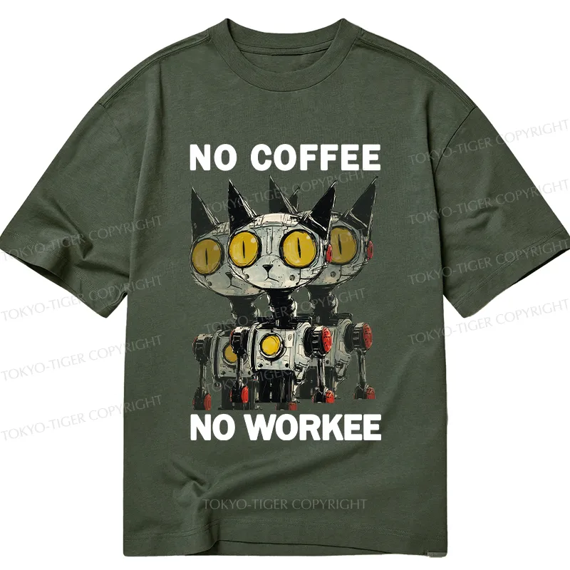 Tokyo-Tiger No Coffee No Workee Classic T-Shirt