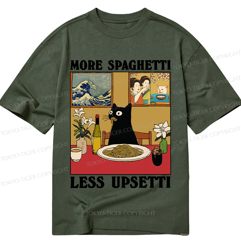 Tokyo-Tiger Cat Eating Pasta Classic T-Shirt