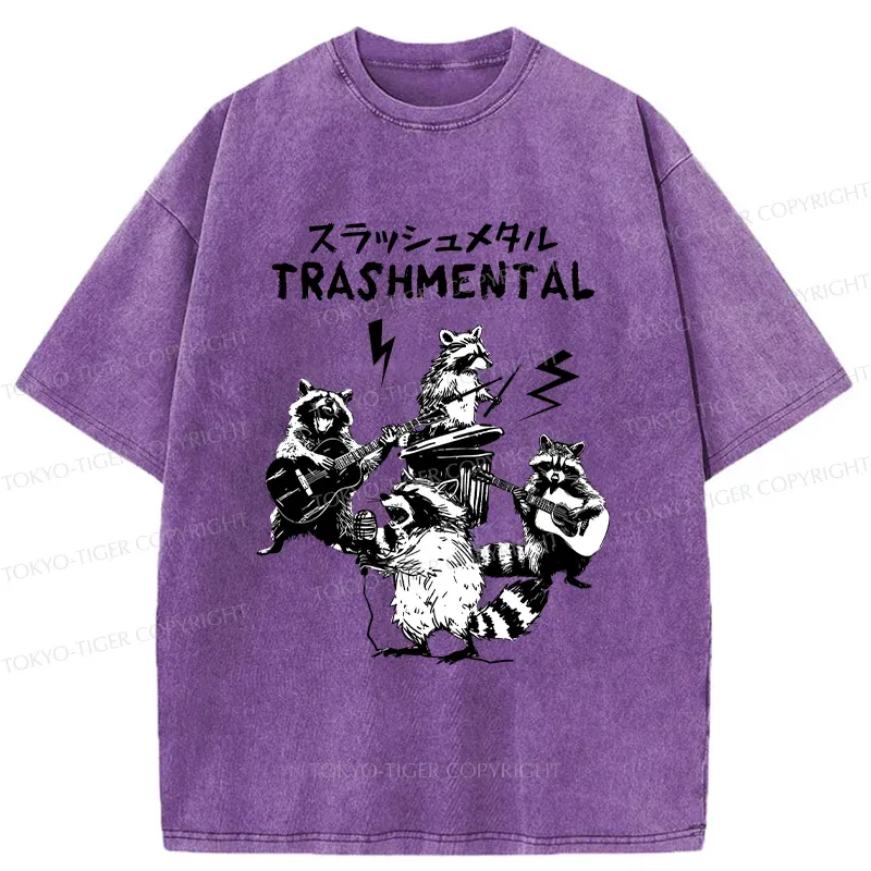 Tokyo-Tiger Trash Metal Band Washed T-Shirt
