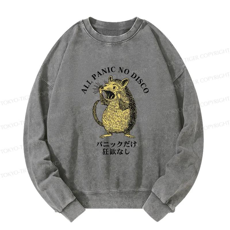 Tokyo-Tiger All Panic No Disco Washed Sweatshirt