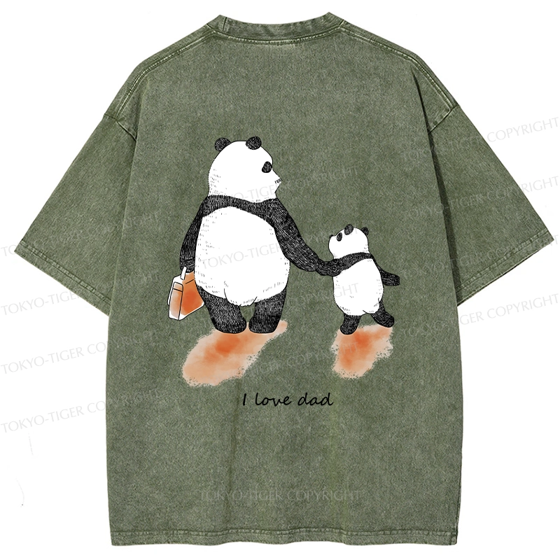 Tokyo-Tiger I Love My Father Back Washed T-Shirt