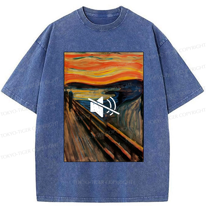 Tokyo-Tiger Funny Banning The Scream Washed T-Shirt