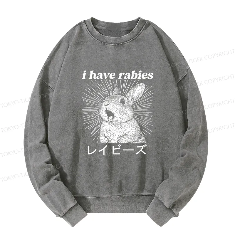 Tokyo-Tiger Funny Rabbit Washed Sweatshirt