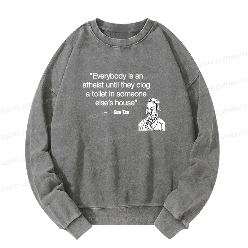 Tokyo-Tiger Funny Sun Tzu Saying Washed Sweatshirt