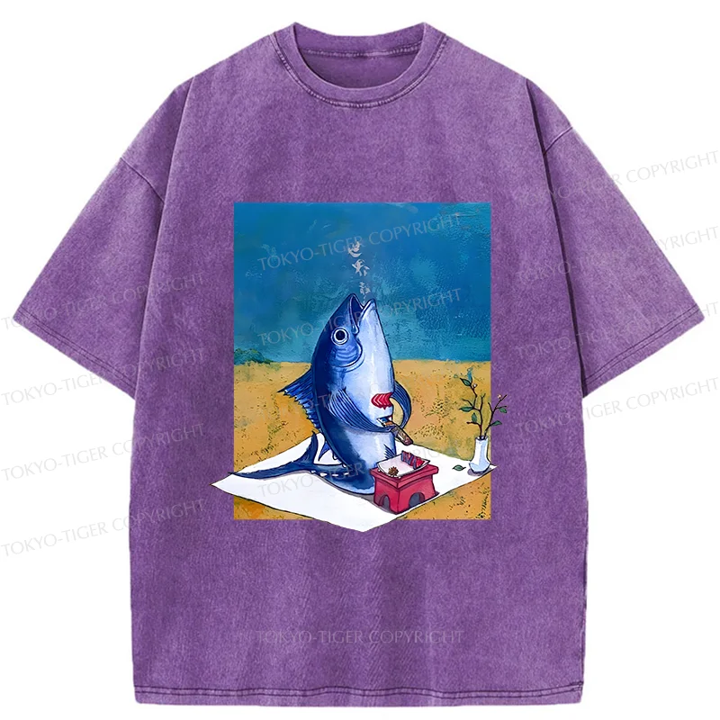 Tokyo-Tiger Tuna Filleting Washed T-Shirt