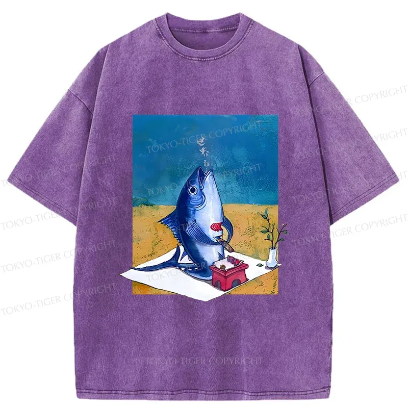 Tokyo-Tiger Tuna Filleting Washed T-Shirt
