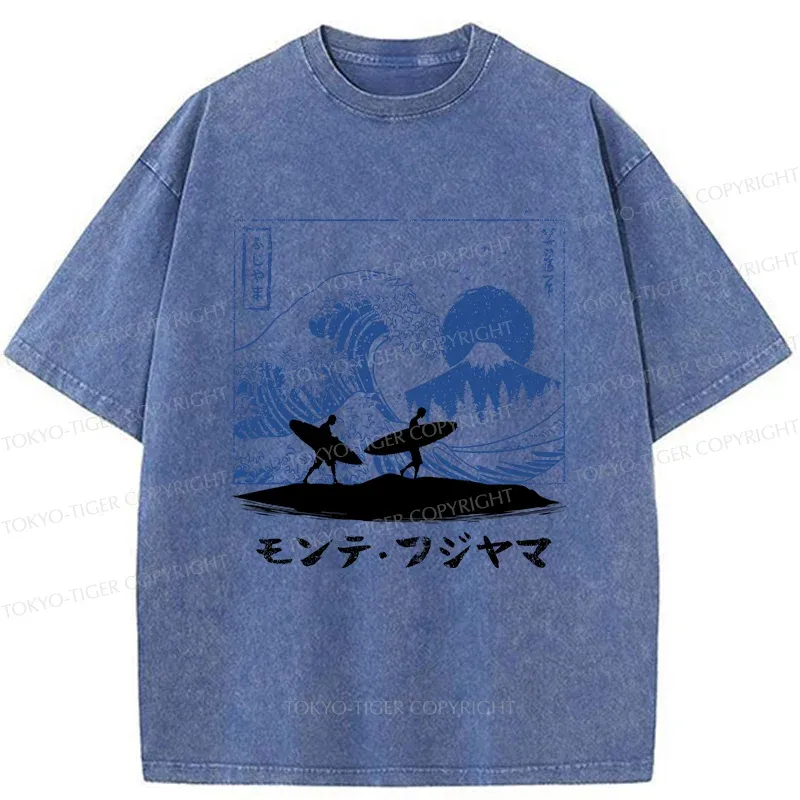 Tokyo-Tiger Japanese Surfing Washed T-Shirt