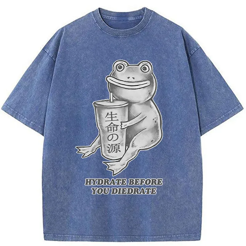 Tokyo-Tiger Hydrate Before You Diedrate Washed T-Shirt