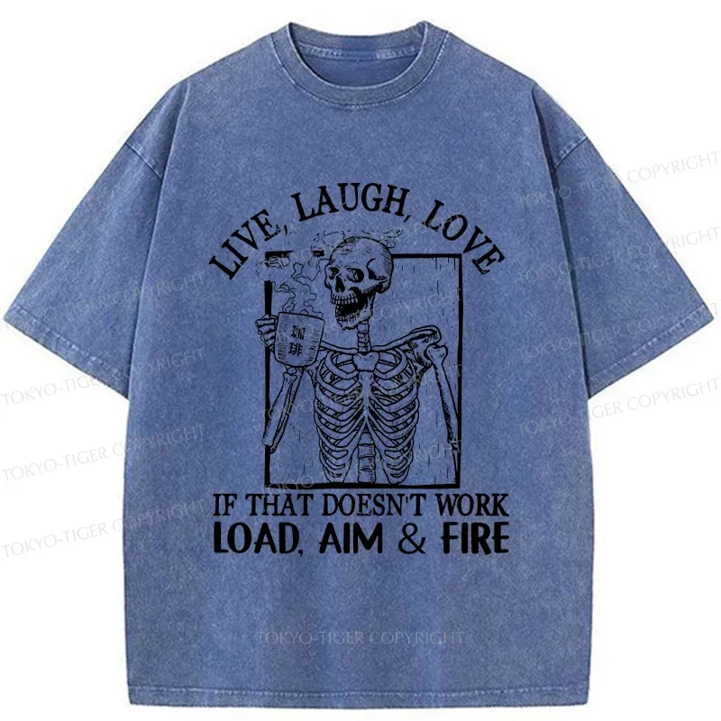 Tokyo-Tiger Grumpy Skeleton Washed T-Shirt