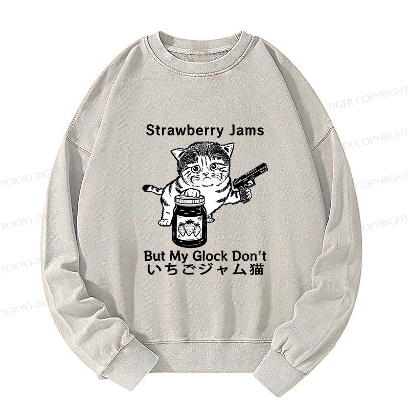 Tokyo-Tiger Strawberry Jam Cat Washed Sweatshirt