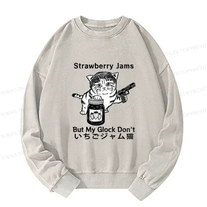 Tokyo-Tiger Strawberry Jam Cat Washed Sweatshirt