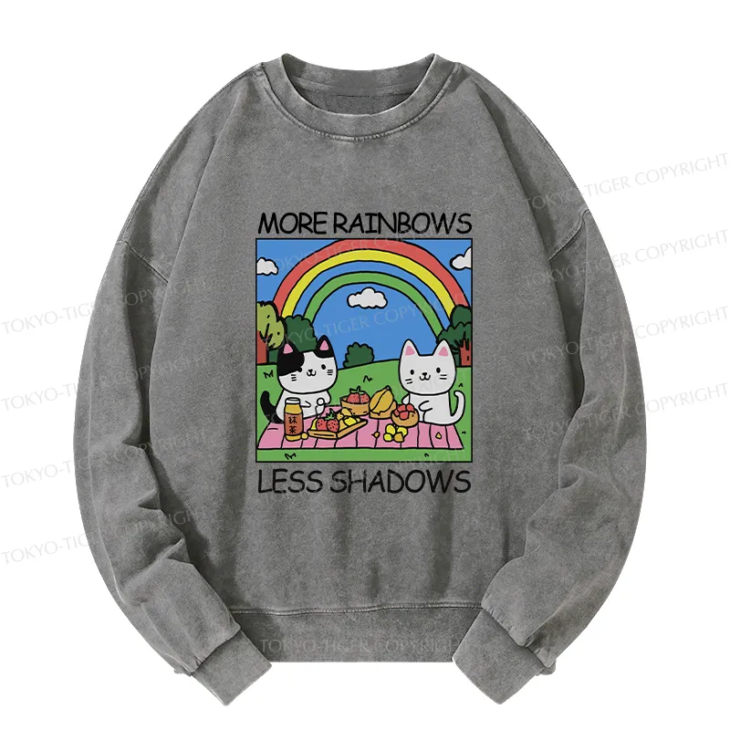 Tokyo-Tiger More Rainbows Less Shadows Washed Sweatshirt