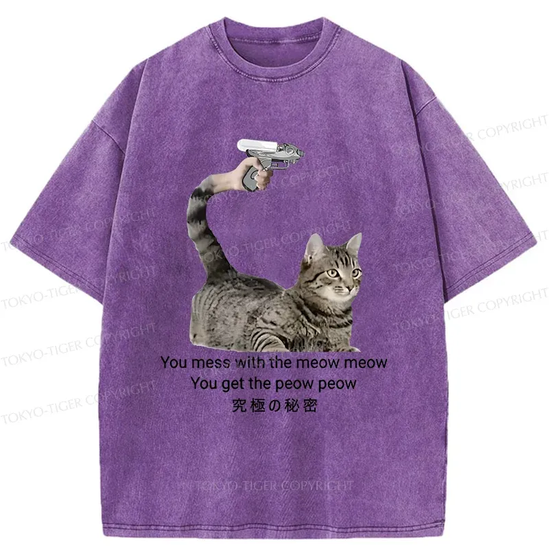 Tokyo-Tiger Cat's Secret Weapon Washed T-Shirt