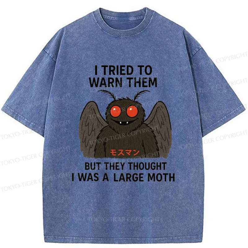 Tokyo-Tiger Funny Mothman Washed T-Shirt
