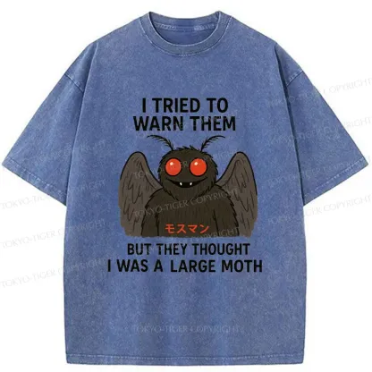 Tokyo-Tiger Funny Mothman Washed T-Shirt