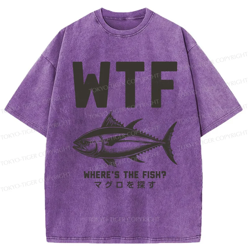 Tokyo-Tiger Finding Tuna Washed T-Shirt