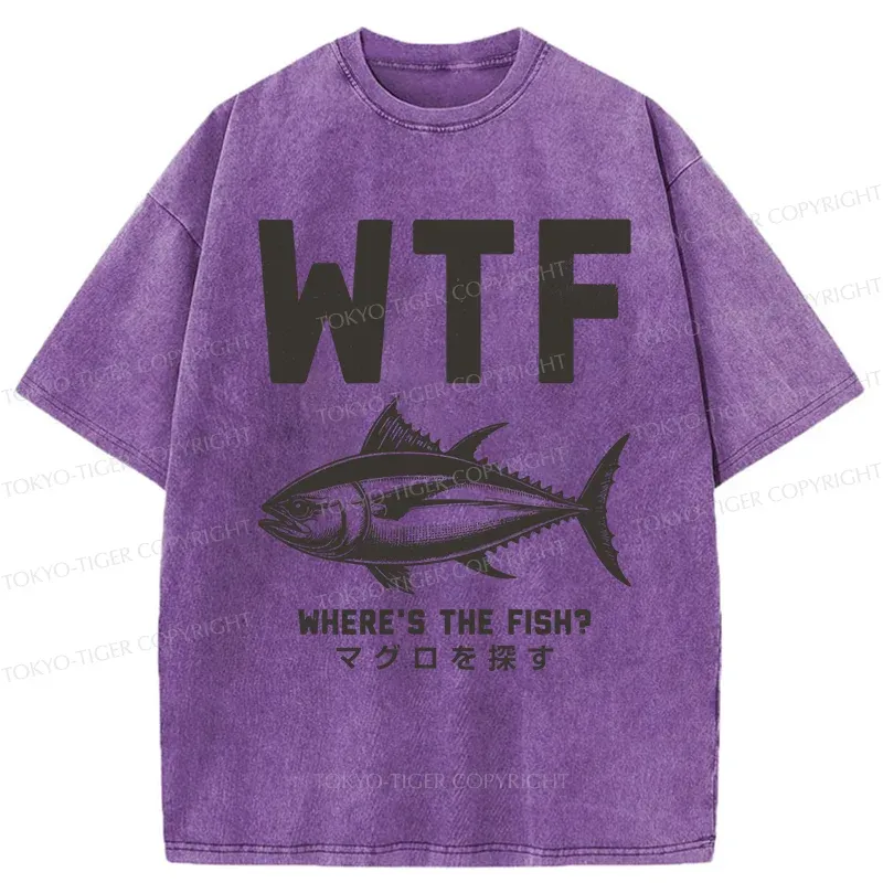 Tokyo-Tiger Finding Tuna Washed T-Shirt