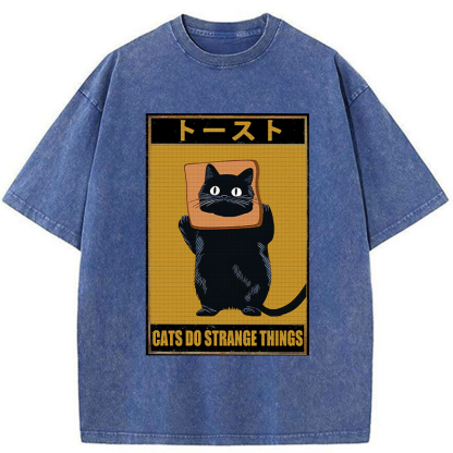 Tokyo-Tiger Toast Black Cat Washed T-Shirt