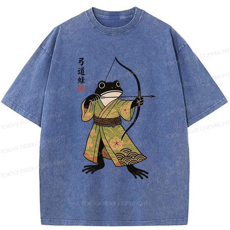Tokyo-Tiger Frog Shooter Washed T-Shirt