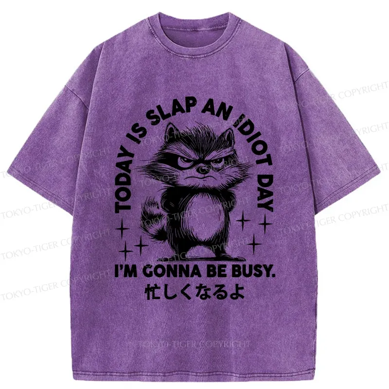 Tokyo-Tiger Busy Raccoon Washed T-Shirt
