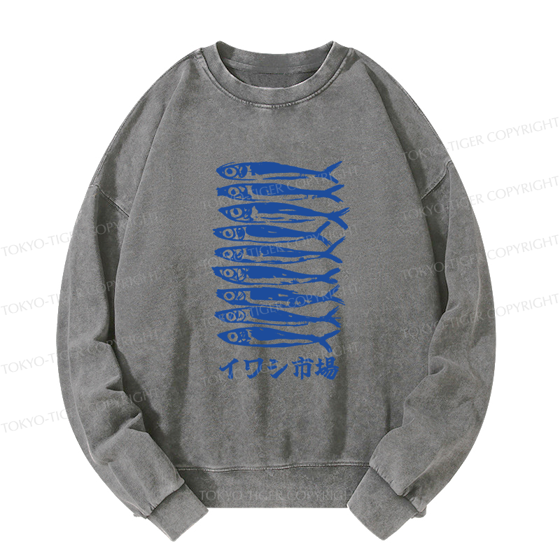 Tokyo-Tiger Sardine Market Washed Sweatshirt