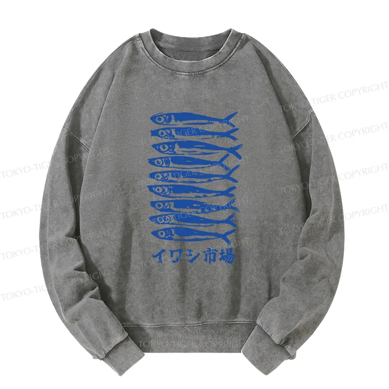 Tokyo-Tiger Sardine Market Washed Sweatshirt