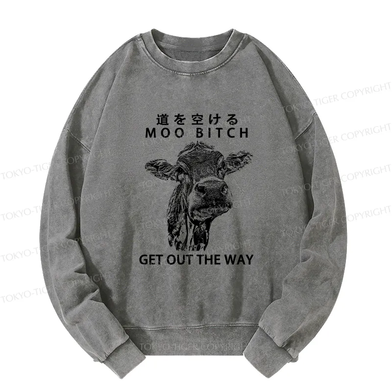 Tokyo-Tiger Funny Cow Washed Sweatshirt
