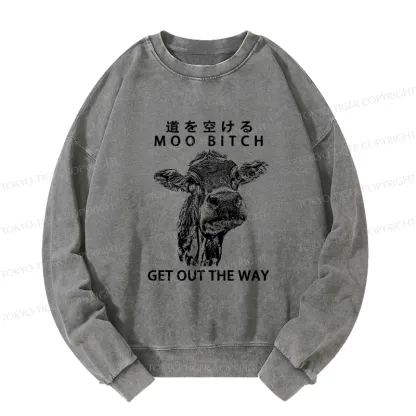 Tokyo-Tiger Funny Cow Washed Sweatshirt
