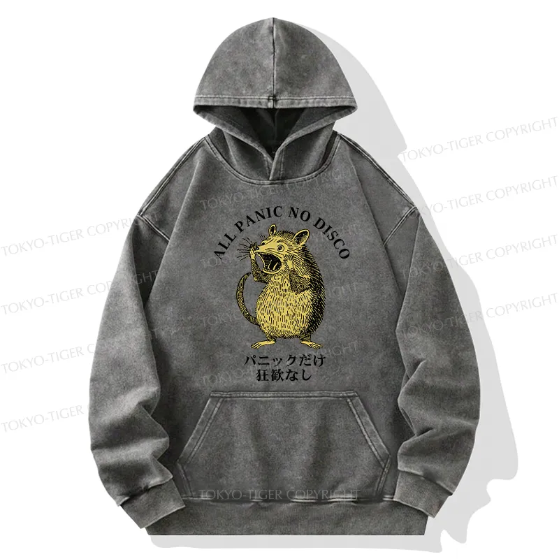 Tokyo-Tiger All Panic No Disco Washed Hoodie