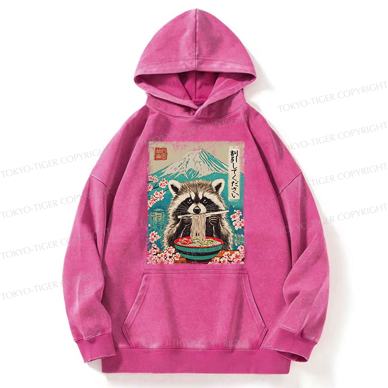 Tokyo-Tiger Please Give Raccoon A Discount Washed Hoodie