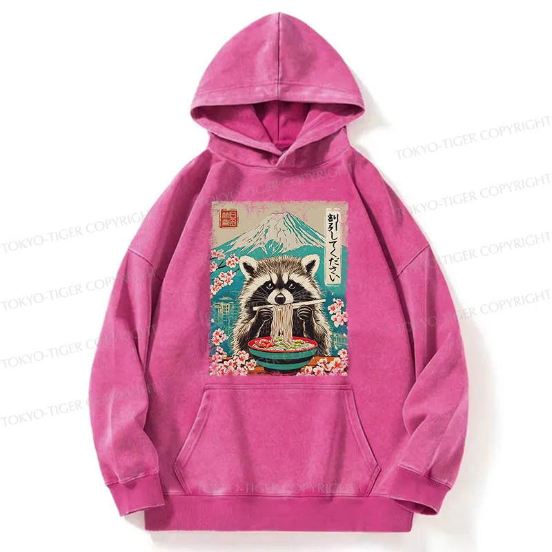 Tokyo-Tiger Please Give Raccoon A Discount Washed Hoodie