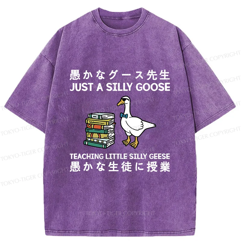 Tokyo-Tiger Stupid Goose Professor Washed T-Shirt