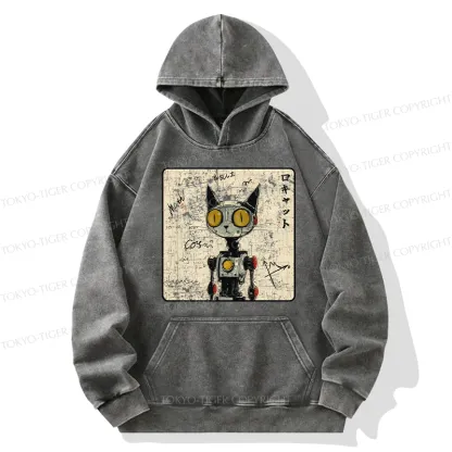 Tokyo-Tiger Robot Cat Washed Hoodie
