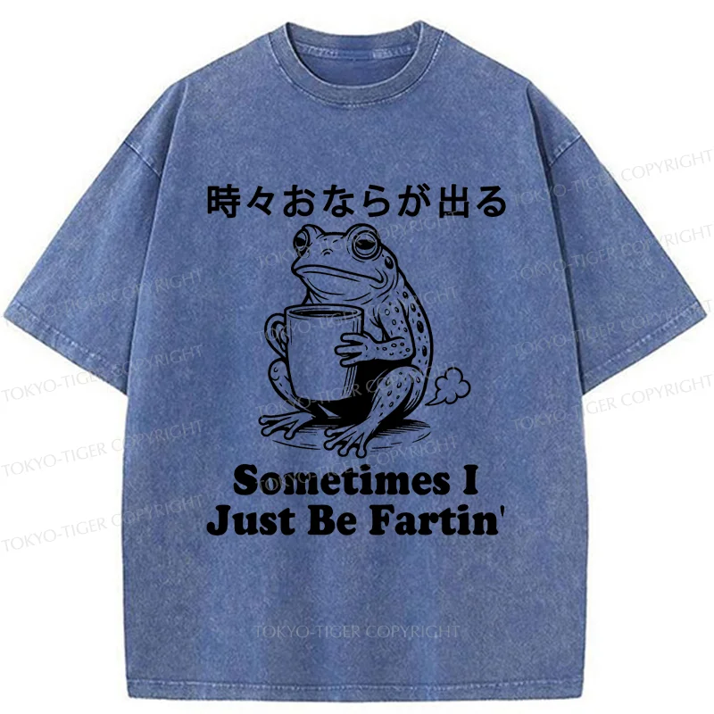 Tokyo-Tiger Farting Frog Washed T-Shirt